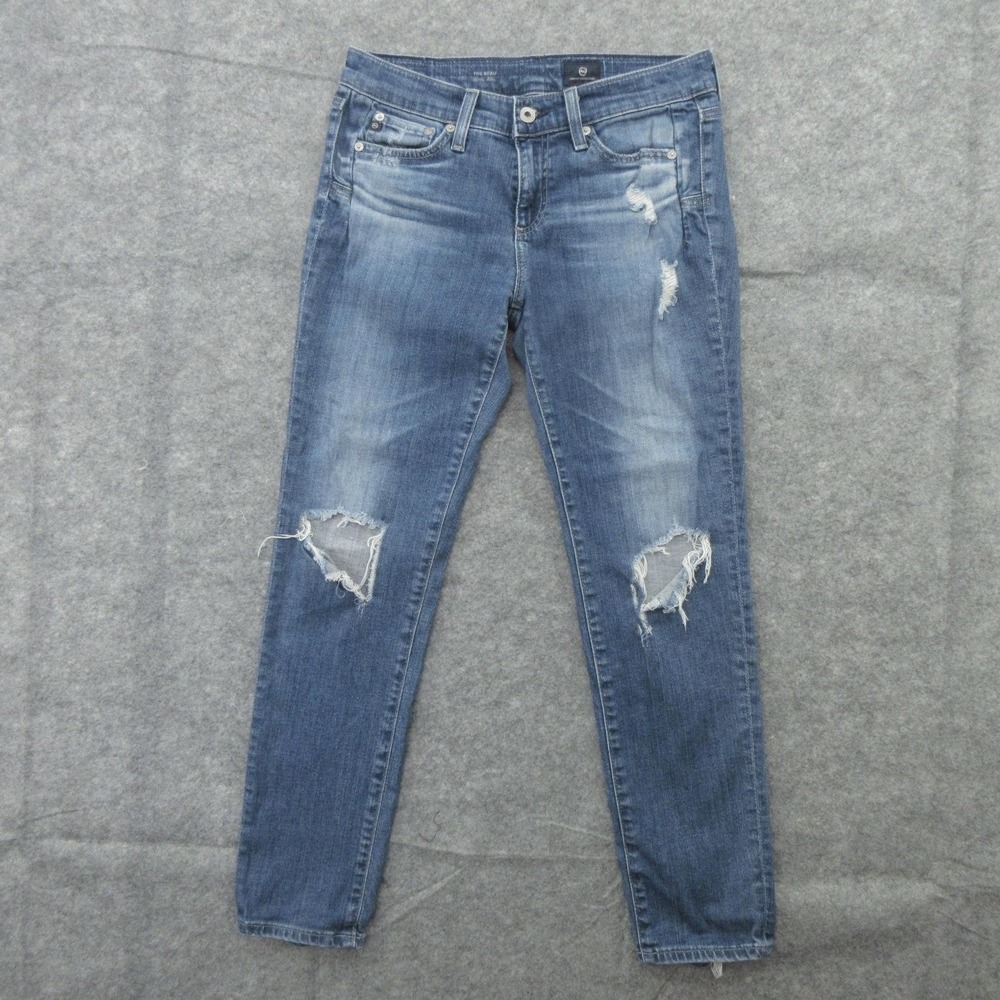 AG Adriano Goldschmied The Beau Jeans Womens 28 Blue Distressed Skinny Stretch
